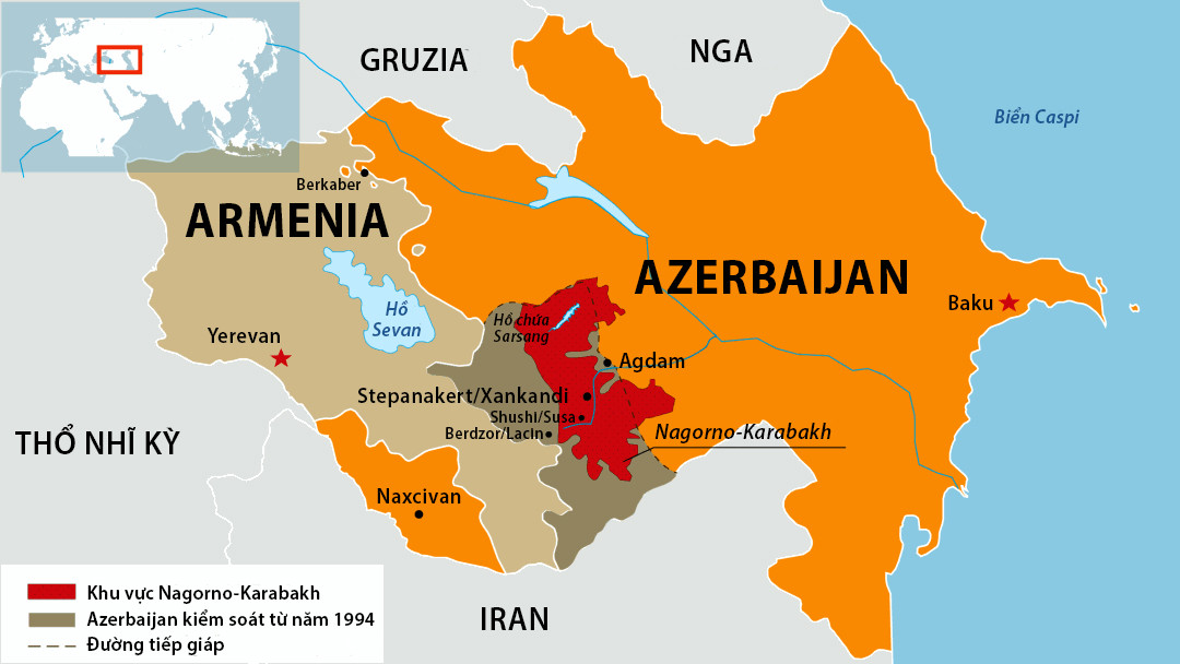 Khu vực Nagorno-Karabakh. Đồ họa: RFE/RL