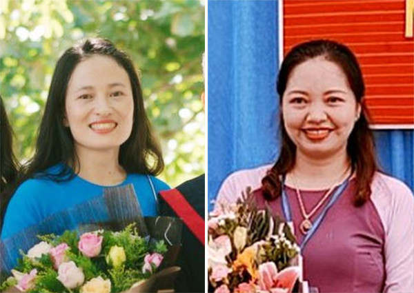 Cô giáo Trần Quỳnh Anh (trái) và cô giáo Ánh Phượng. Ảnh: PV