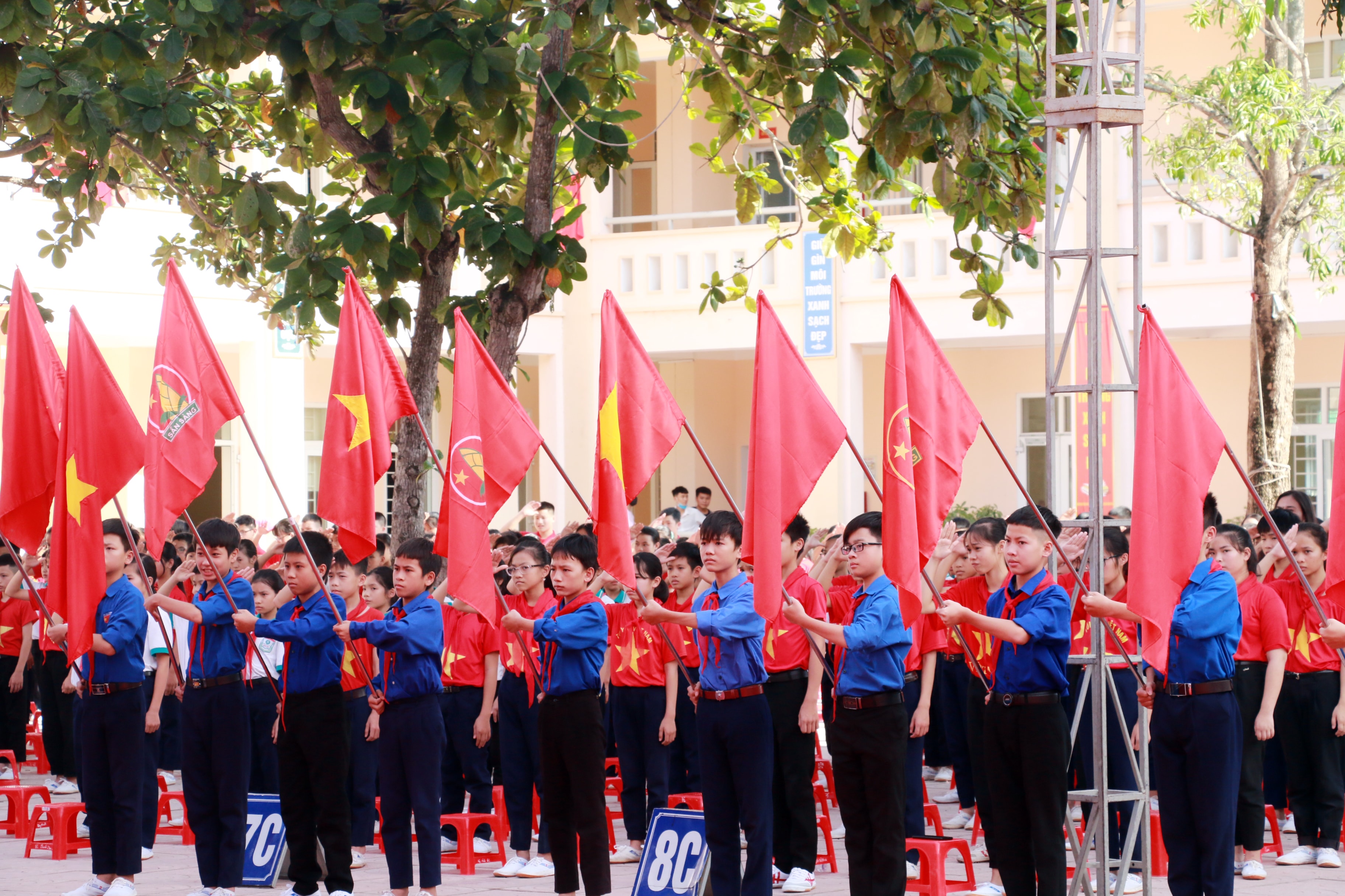 Học sinh Trường THCS Nghi Ân. Ảnh: MH