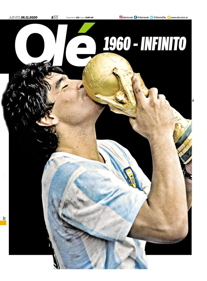 ...nhưng với người Argentina, như tờ Ole trình bày, Maradona đã trở thành bất tử