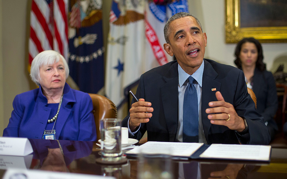Janet Yellen từng làm nên lịch sử với tư cách là nữ chủ tịch Ngân hàng trung ương Mỹ dưới thời Tổng thống Barack Obama. Ảnh AP