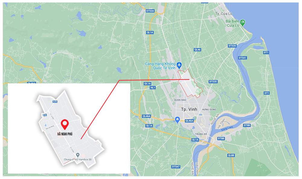 Xã Nghi Phú (TP. Vinh). Ảnh: Googlemap