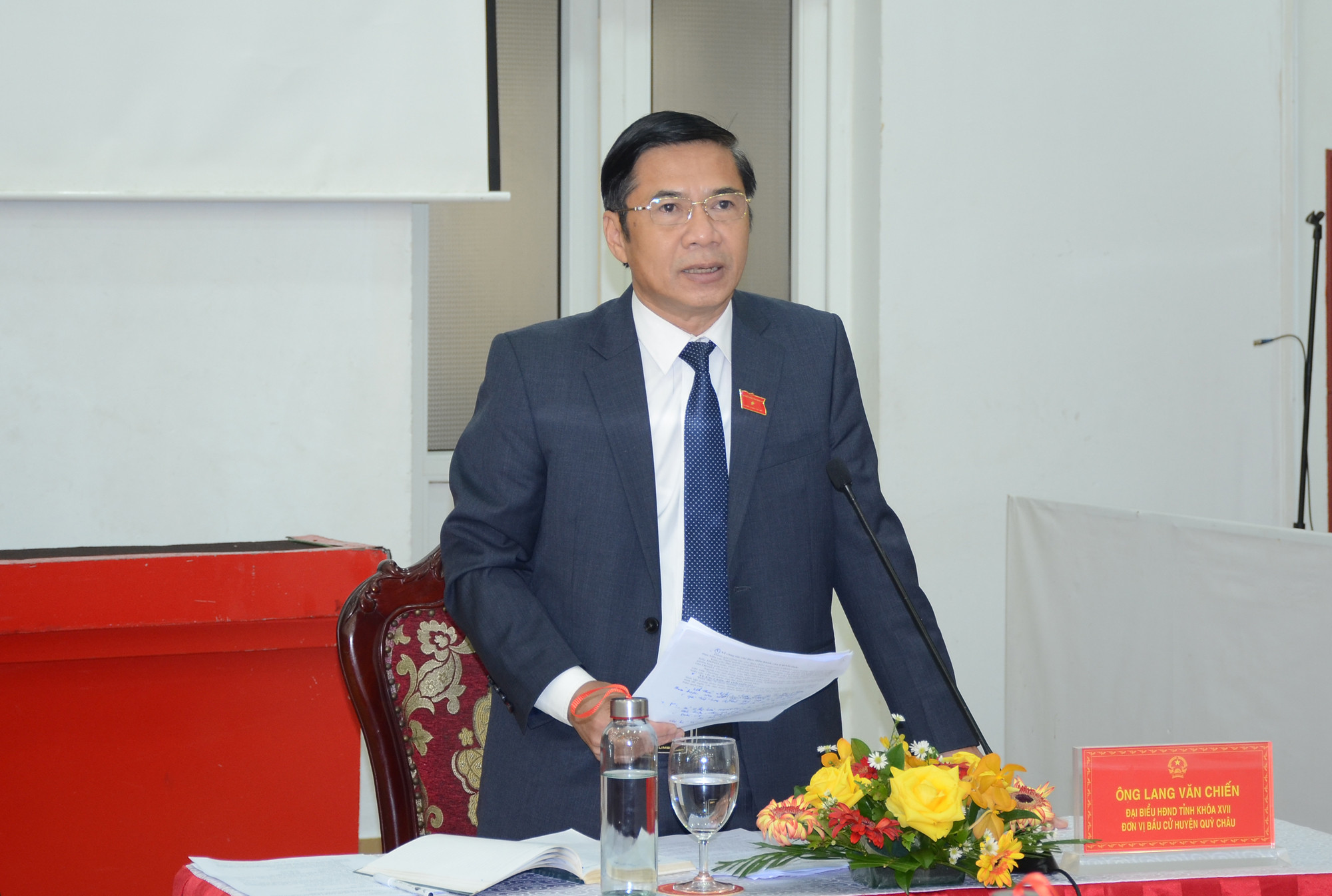 Đại biểu Lang Văn Chiến, Chủ tịch HĐND Quỳ Châu. Ảnh: Thành Chung