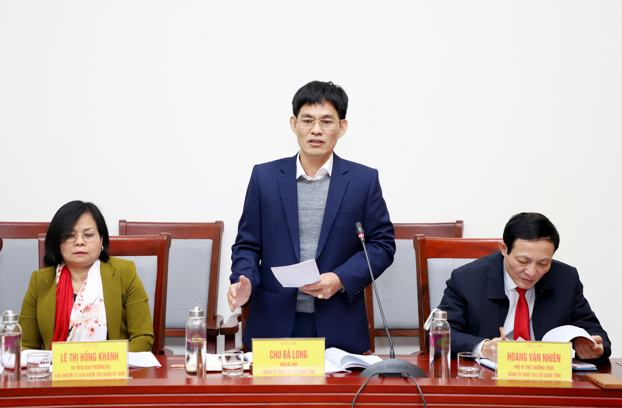 Đồng chí Chu Bá Long - Phó Bí thư Đảng ủy Khối các cơ quan tỉnh cho rằng, trong chương trình phối hợp phải tạo được khát vọng đổi mới không chỉ trong lãnh đạo mà phải trong tất cả các sở, ban, ngành. 