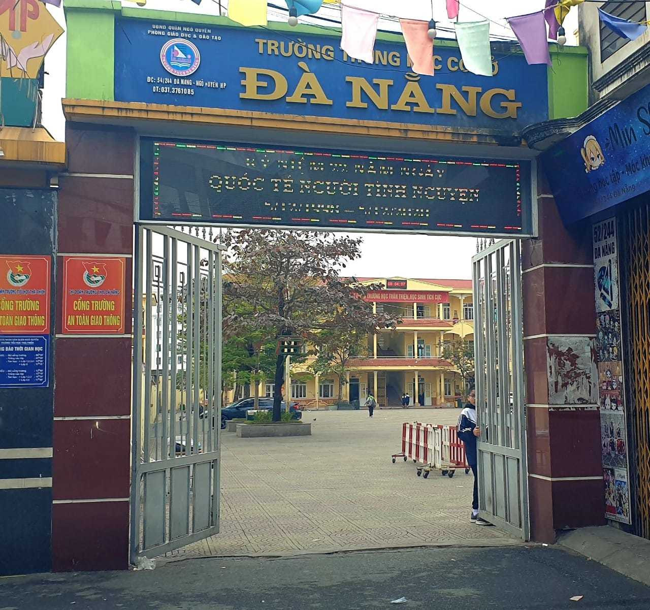 Trường THCS Đà Nẵng, nơi xảy ra sự việc
