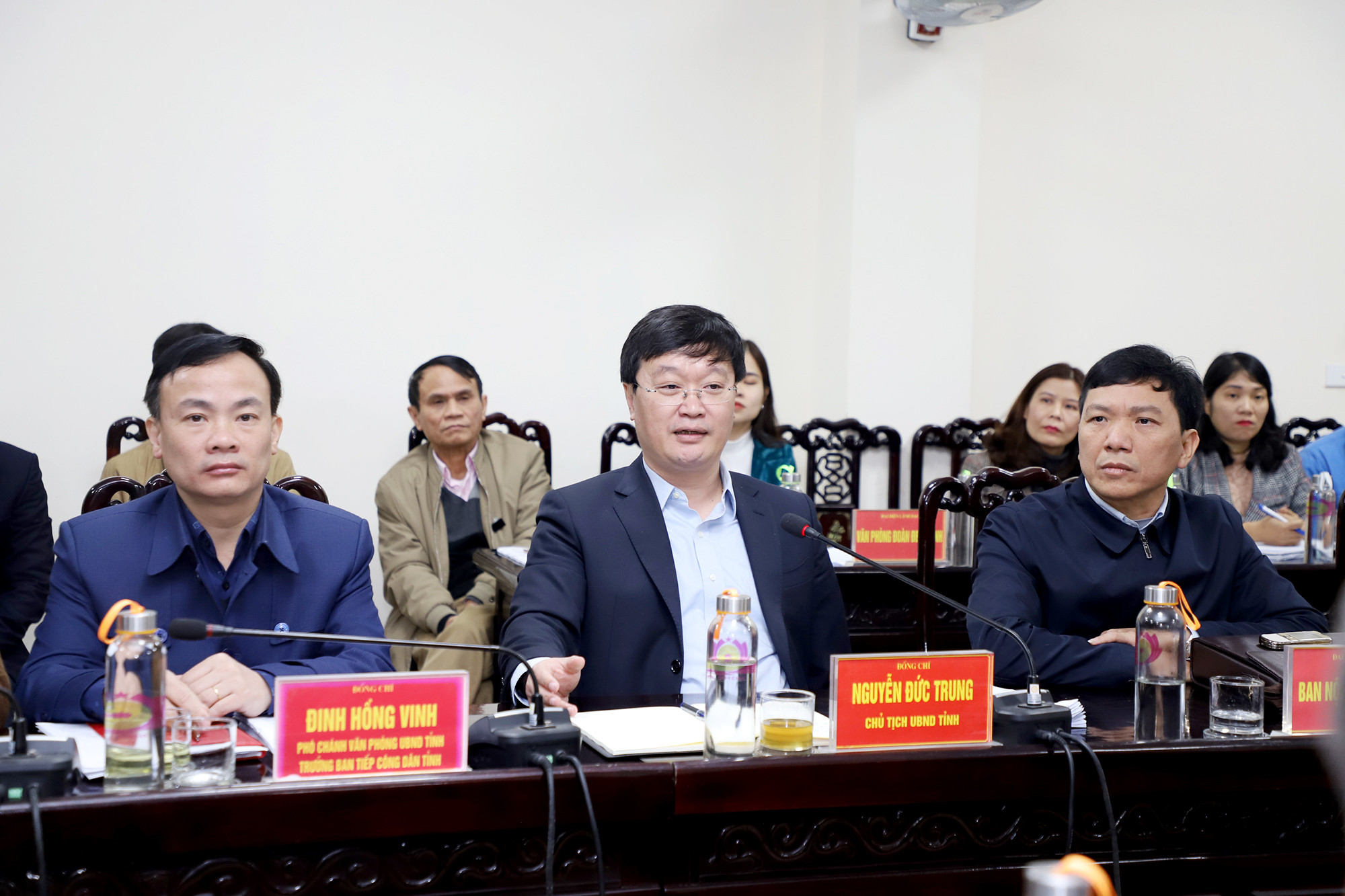 Đồng chí Nguyễn Đức Trung - Chủ tịch UBND tỉnh kết luận tại phiên tiếp công dân. Ảnh: Phạm Bằng