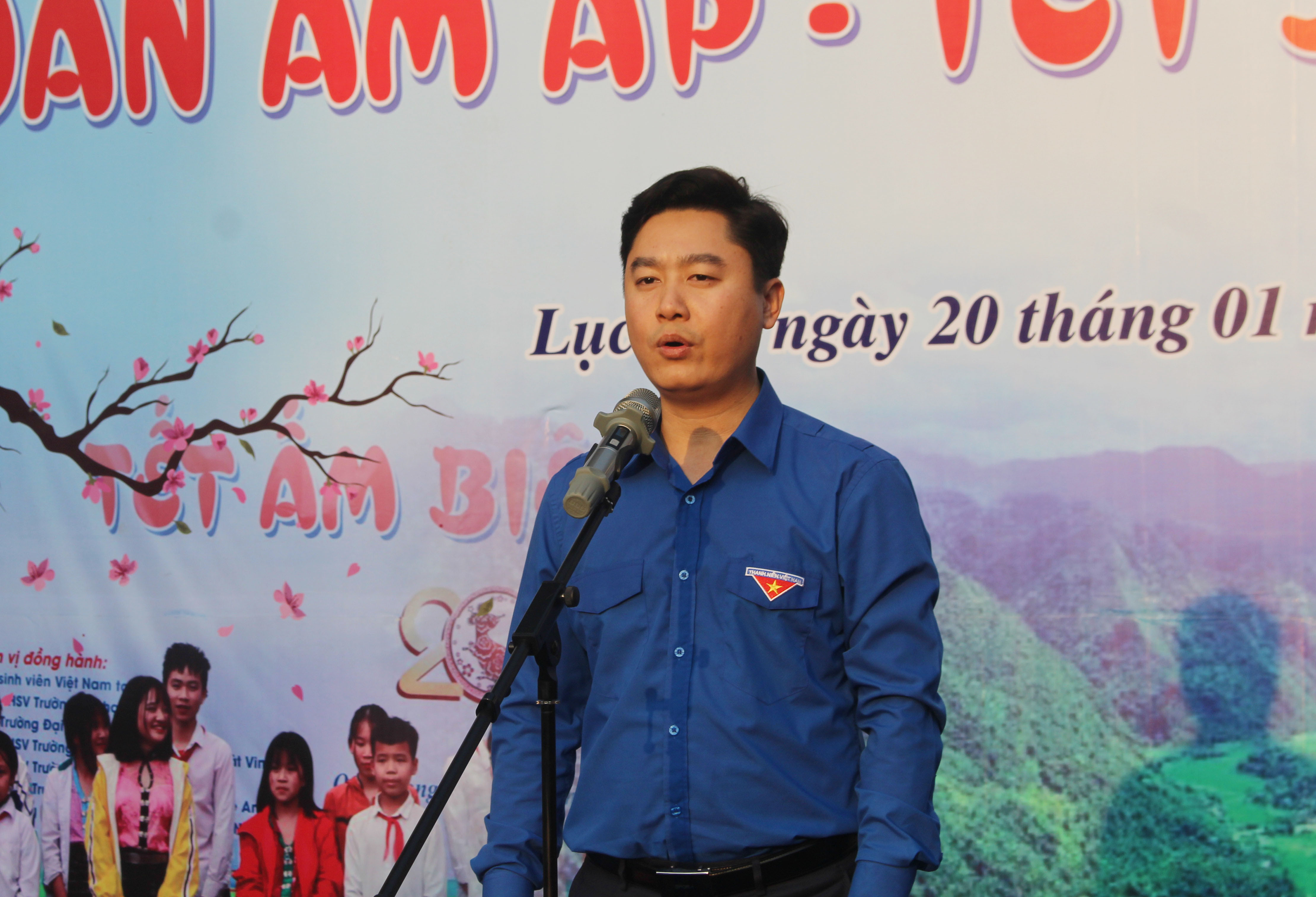 Lê Văn Lương-Bi Thư tỉnh đoàn phát biểu tại buổi lễ.