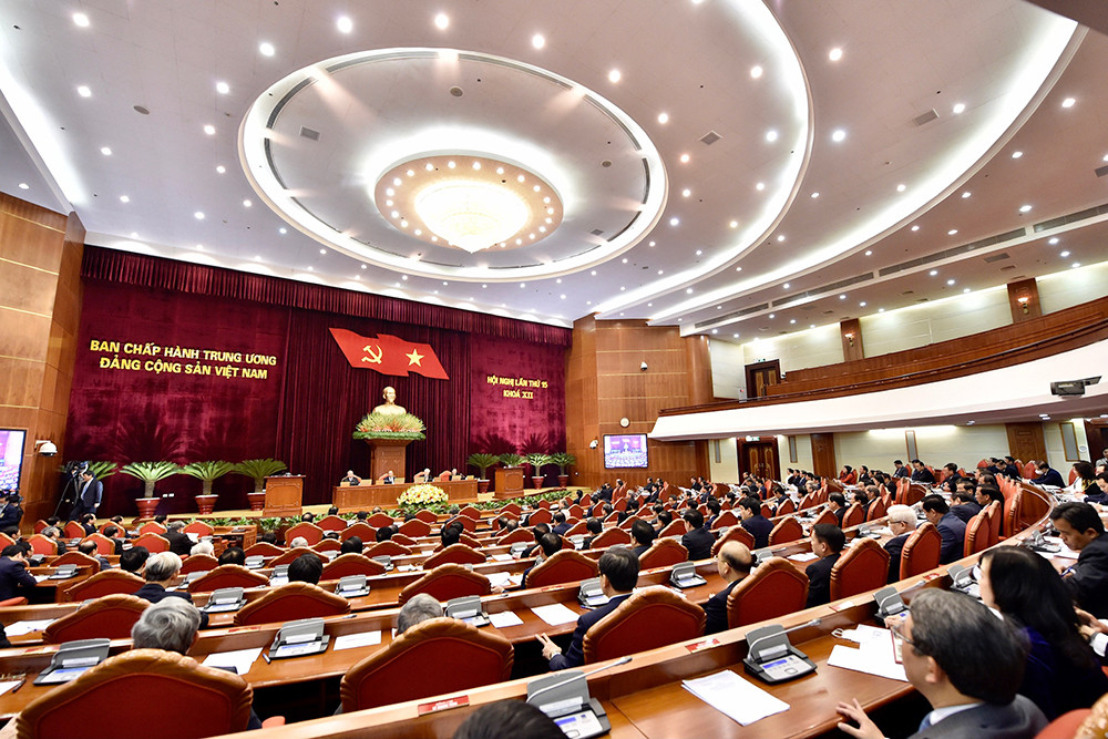 Toàn cảnh Hội nghị Trung ương 15 diễn ra tại Hà Nội. Ảnh: VGP