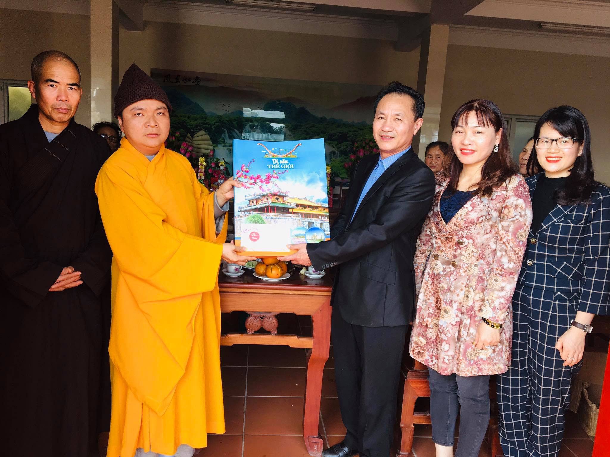 Lãnh đạo Ban Tôn giáo – Sở Nội vụ chúc tết tại (chùa An Thái) trụ sở Ban Trị  sự GHPVN huyện Quỳnh Lưu 