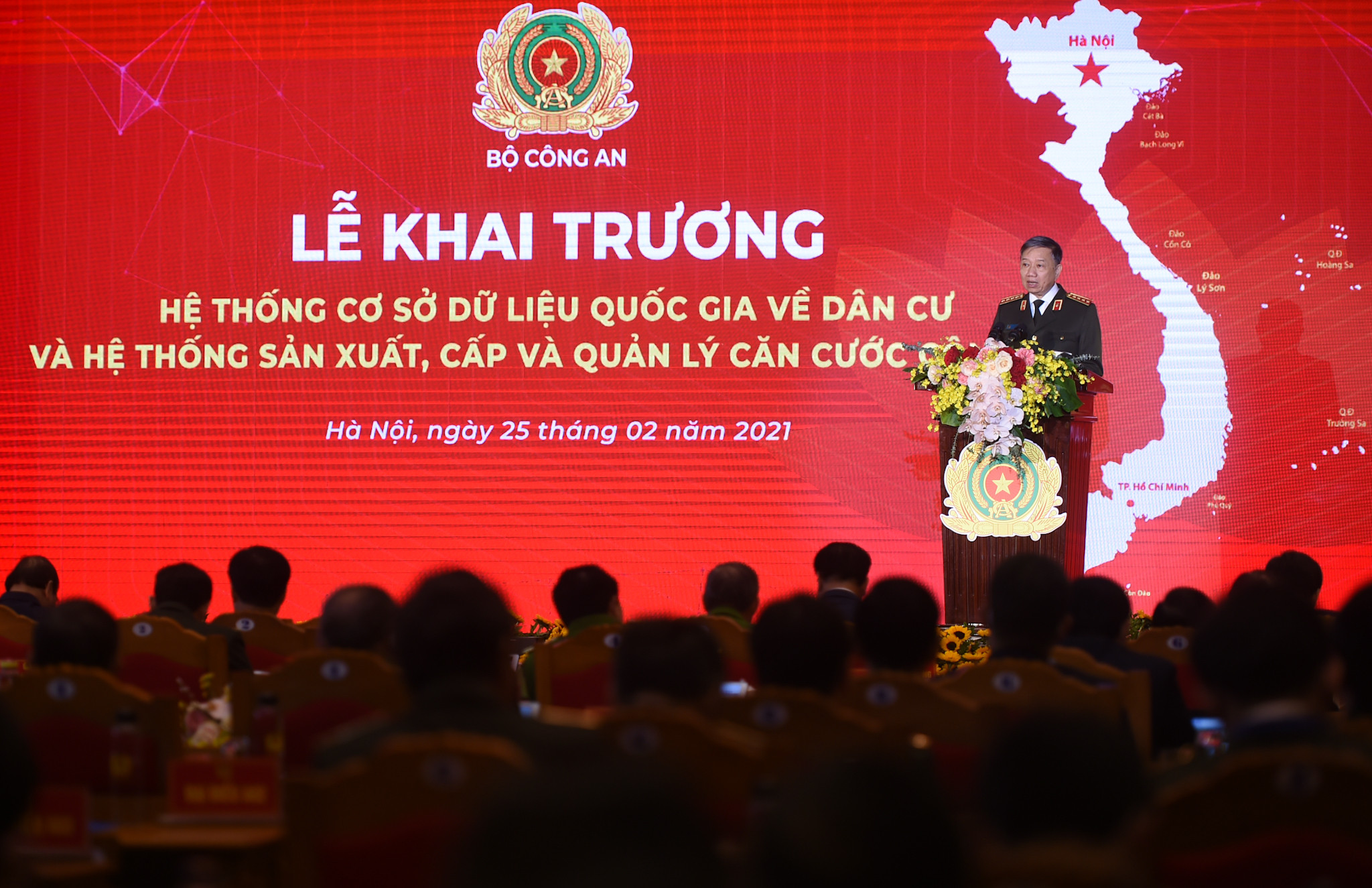 Đại tướng Tô Lâm, Bộ trưởng Bộ Công an phát biểu tại buổi lễ. Ảnh: VGP/Quang Hiếu