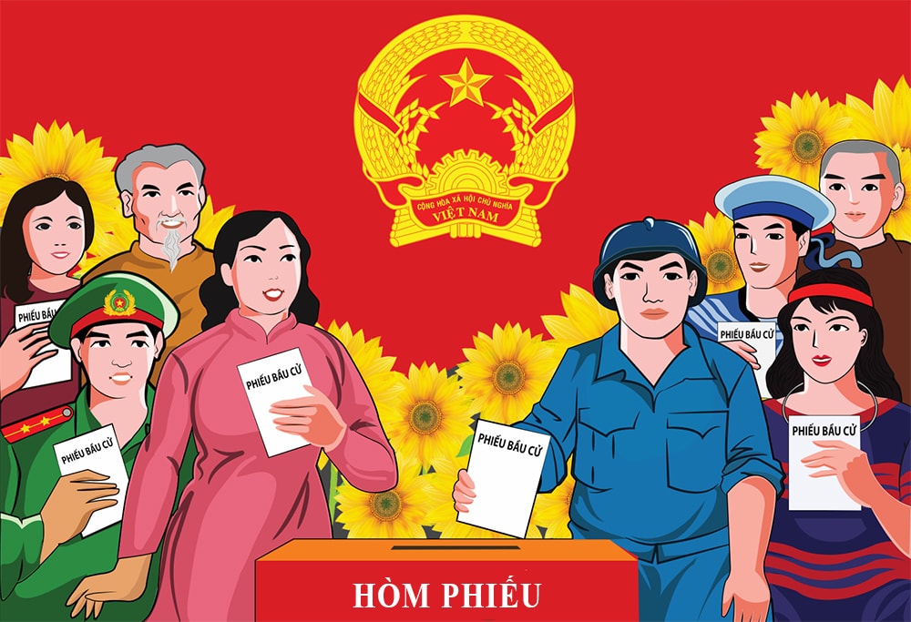 Cuộc bầu cử đại biểu Quốc hội khóa XV và đại biểu HĐND các cấp nhiệm kỳ 2021 - 2026 là sự kiện chính trị có ý nghĩa trọng đại. Tranh cổ động minh họa