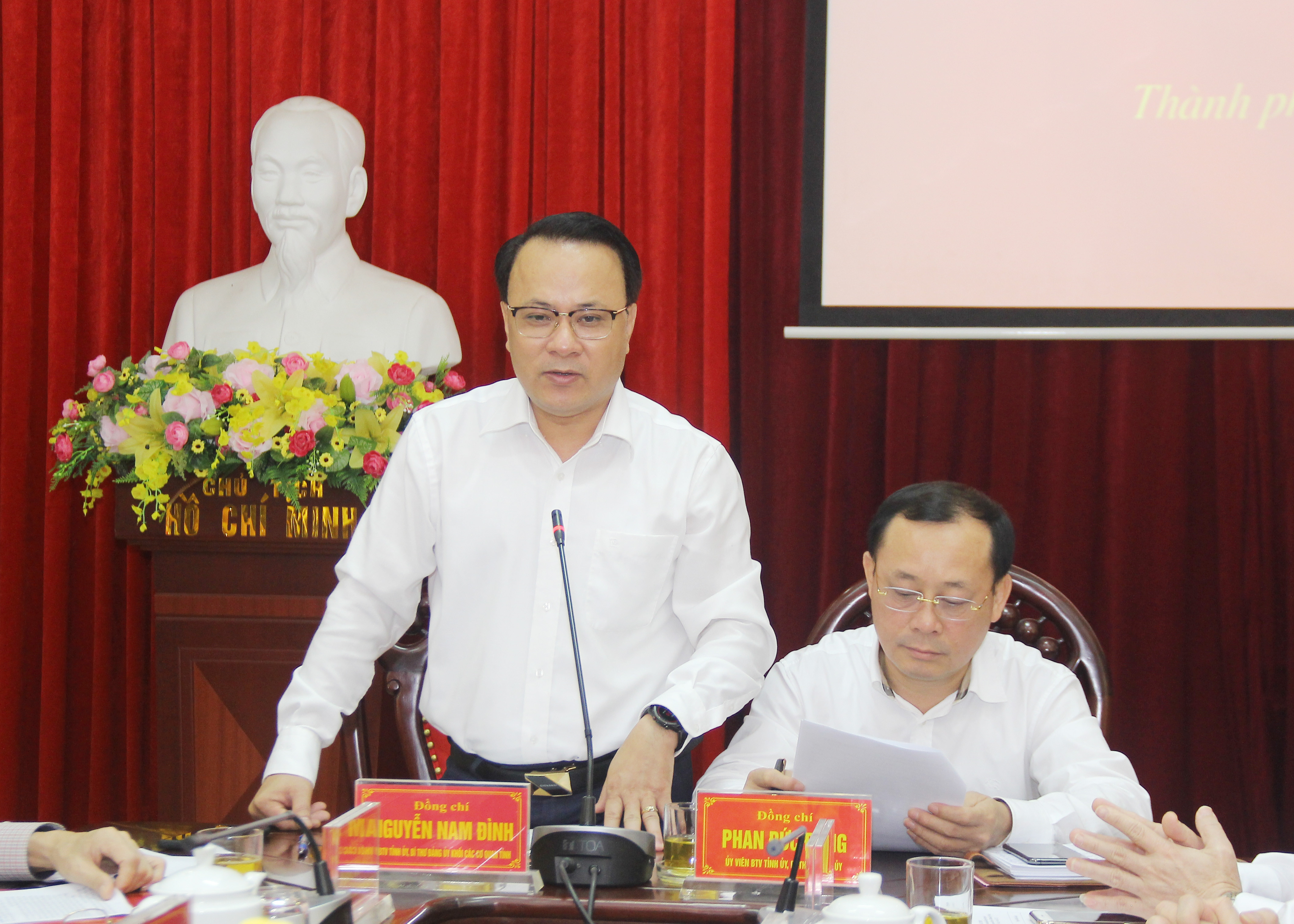 Đồng chí Nguyễn Nam Đình - Ủy viên Ban Thường vụ Tỉnh ủy. Ảnh: Mai Hoa