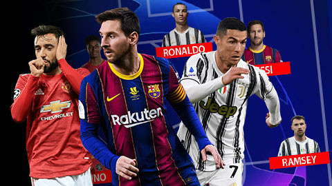 Bruno Fernandes, Lionel Messi hay Cristiano Ronaldo cùng góp mặt trong đội hình bị loại sớm khỏi Champions League 2020/21 tính đến vòng 1/8.