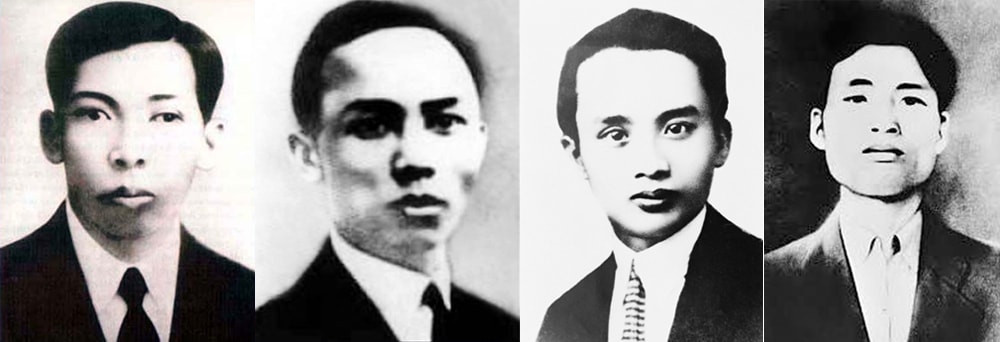 Những thủ lĩnh đầu tiên của Đảng Cộng sản Việt Nam: Trần Phú, Lê Hồng Phong, Hà Huy Tập, Nguyễn Văn Cừ. Ảnh tư liệu