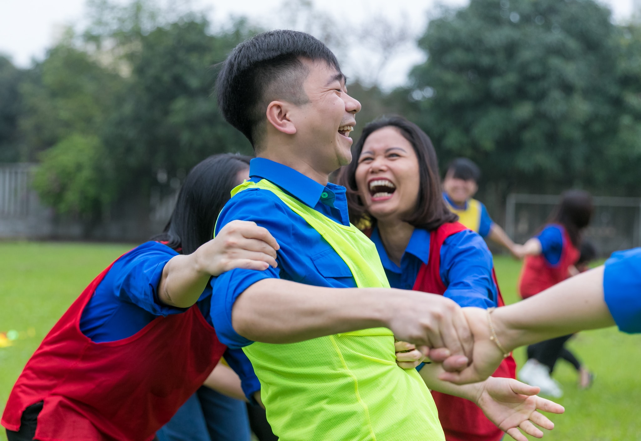 Đến với buổi lễ các đoàn viên được tham gia nhiều trò chơi thú vị, mang lại nhiều tiếng cười sảng khoái. Ảnh: Đức Anh