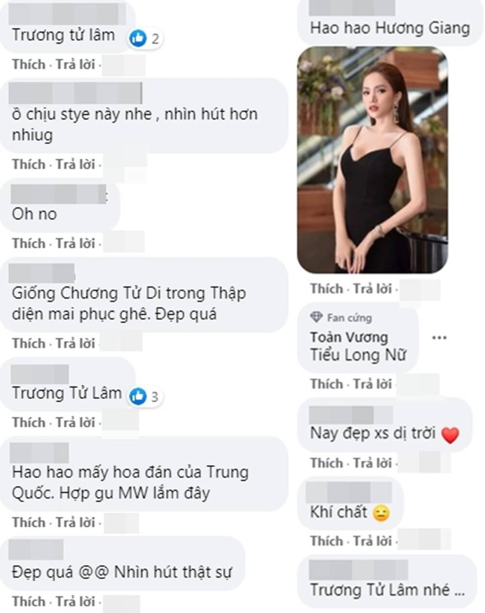 Các fans so sánh nhan sắc của Đỗ Thị Hà với Trương Tử Lâm, Chương Tử Di và các Hoa đán Trung Quốc.