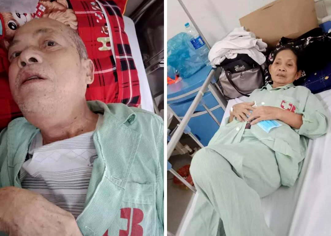 Cả hai vọ chồng ông Vinh đang điều trị tại bệnh viện ung bướu. 