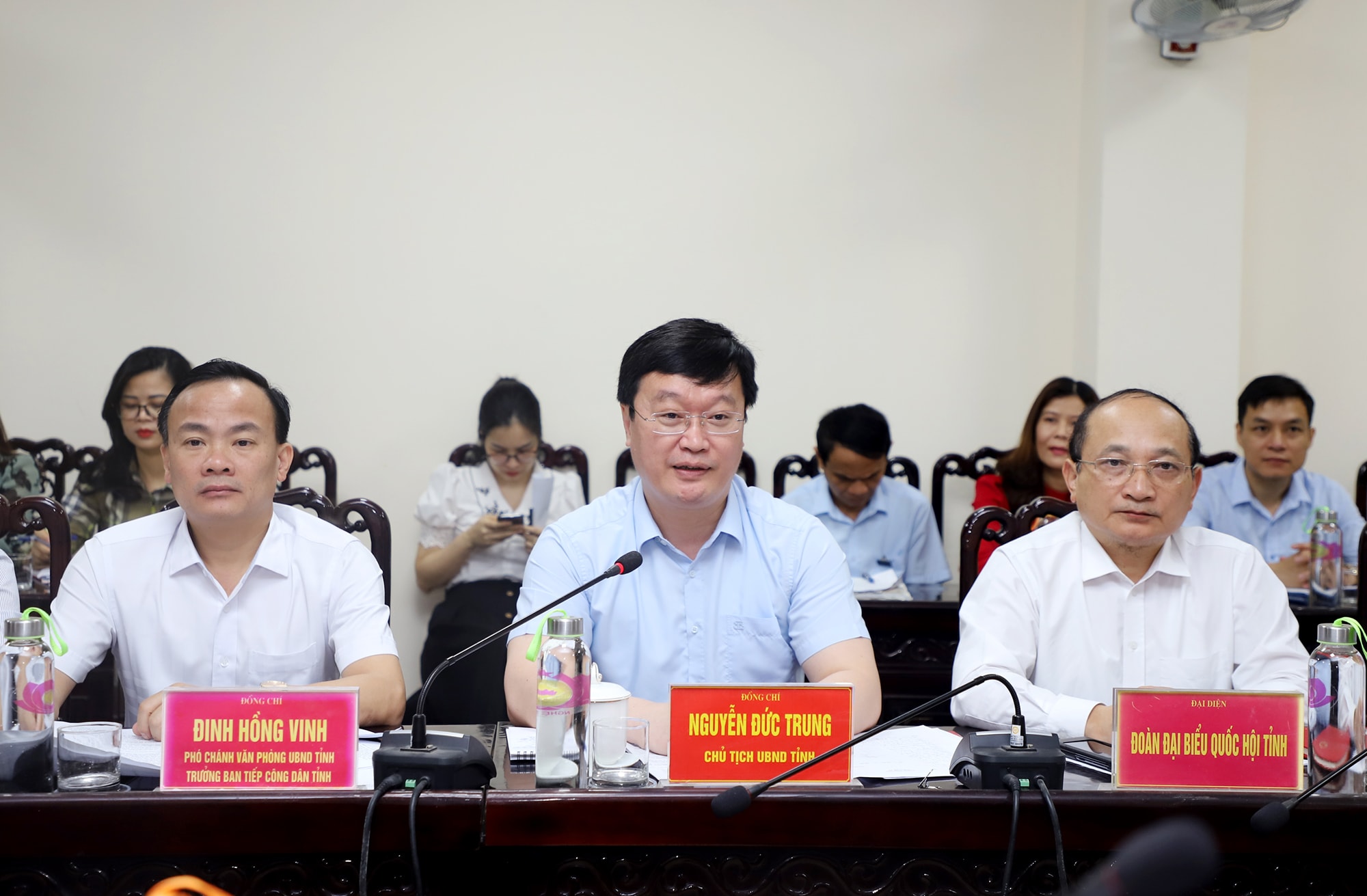 Đồng chí Nguyễn Đức Trung - Chủ tịch UBND tỉnh kết luận tại phiên tiếp công dân. Ảnh: Phạm Bằng