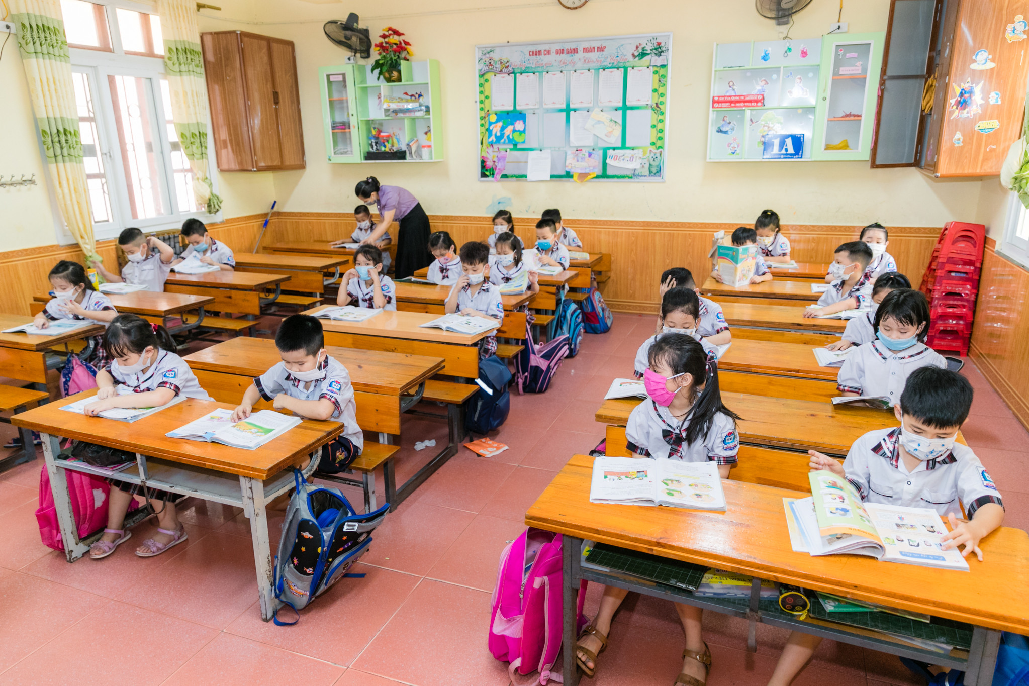 Trường Tiểu học Hồng Sơn có 900 học sinh sáng nay vắng tới 169 đây là số lượng học sinh vắng nhiều nhất trong thời gian gần đây. Ảnh: Đức Anh