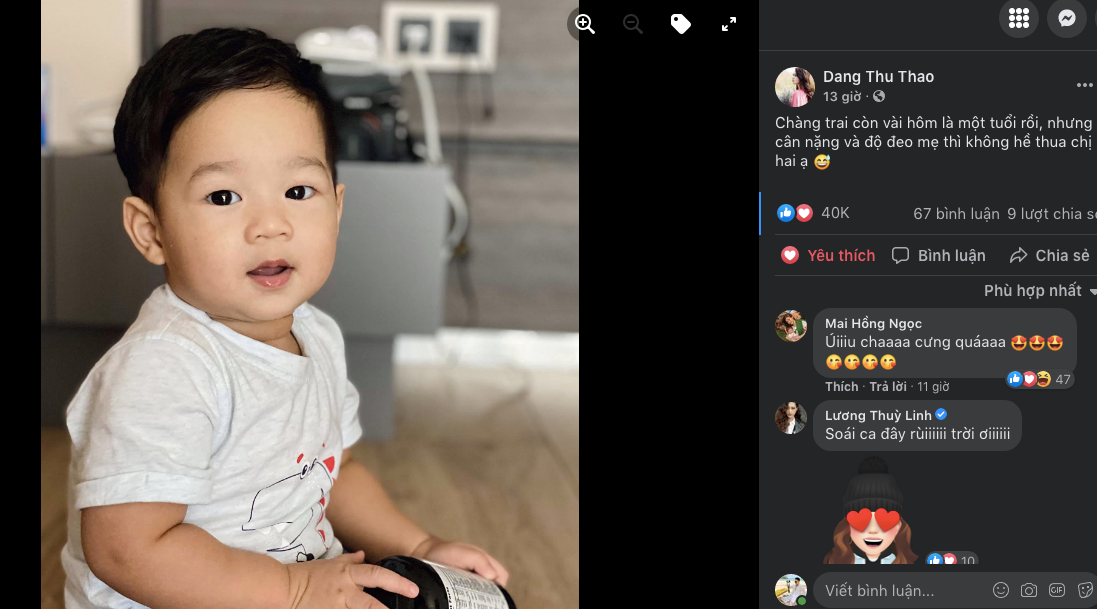 Khoe ảnh con trai, Hoa hậu Đặng Thu Thảo gây 'bão mạng' khi nhận lượng like 'khủng' ảnh 1