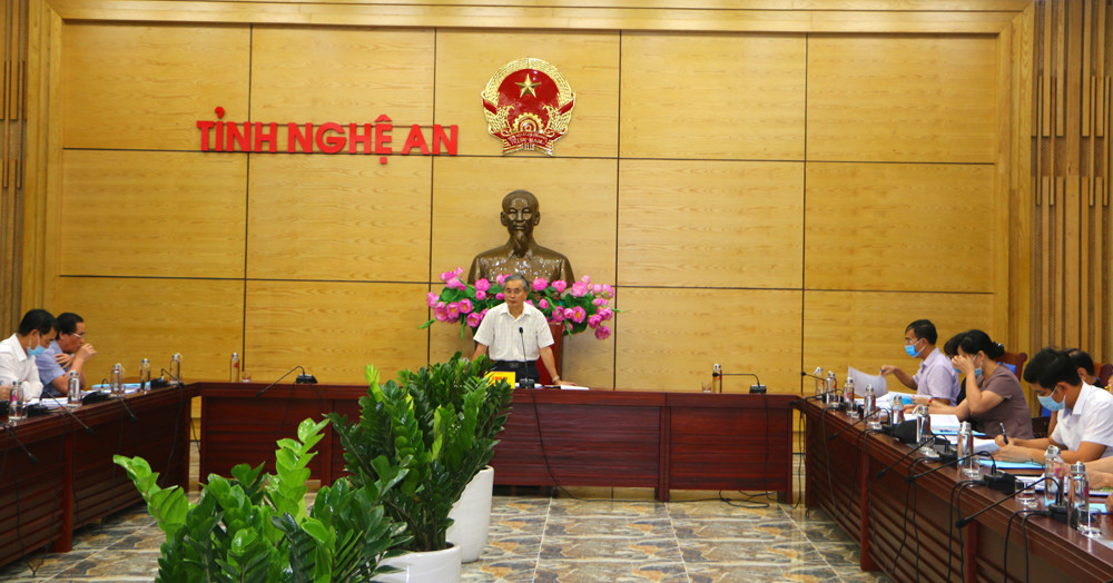 Đồng chí Lê Ngọc Hoa- Phó Chủ tịch UBND tỉnh chủ trì kết luận nội dung buổi làm việc. Ảnh: Nguyễn Hải