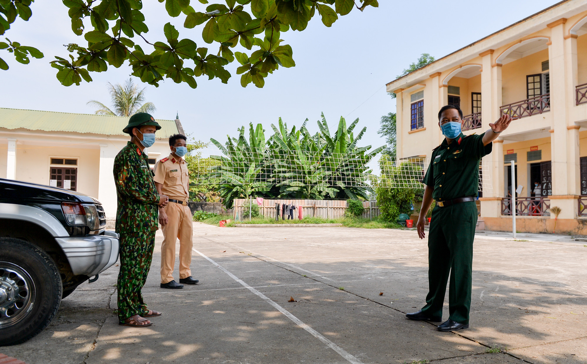 Khu cách ly y tế tập trung huyện Nam Đàn lên phương án bố trí điểm bỏ phiếu. Ảnh: Thành Cường