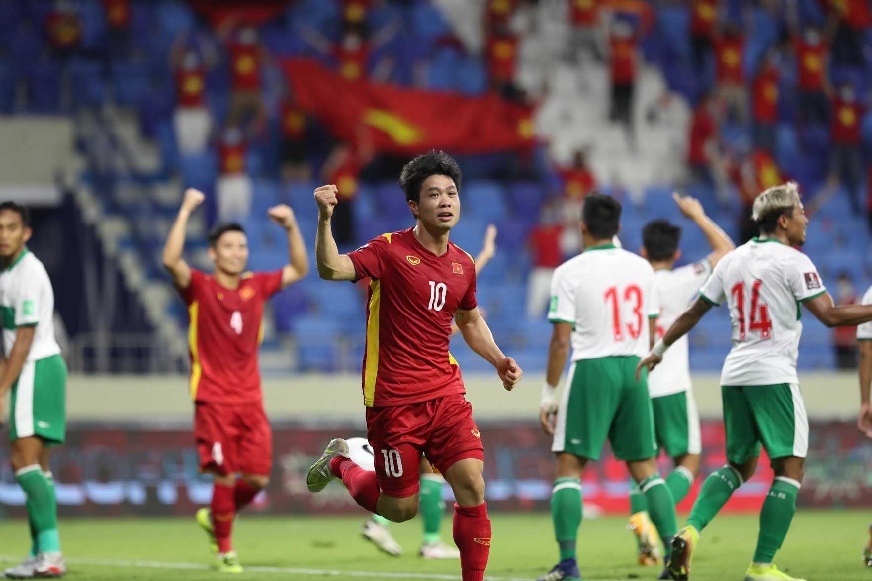 Việt Nam có thêm một chiến thắng thuyết phục tại vòng loại World Cup 2022 khu vực châu Á. Ảnh: Hoàng Linh