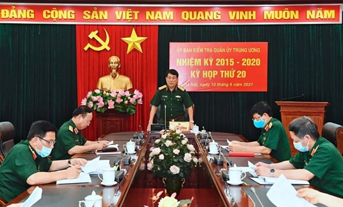 Đại tướng Lương Cường chủ trì kỳ họp lần thứ 20, Ủy ban Kiểm tra Quân ủy Trung ương nhiệm kỳ 2015-2020. (Nguồn: baochinhphu.vn)