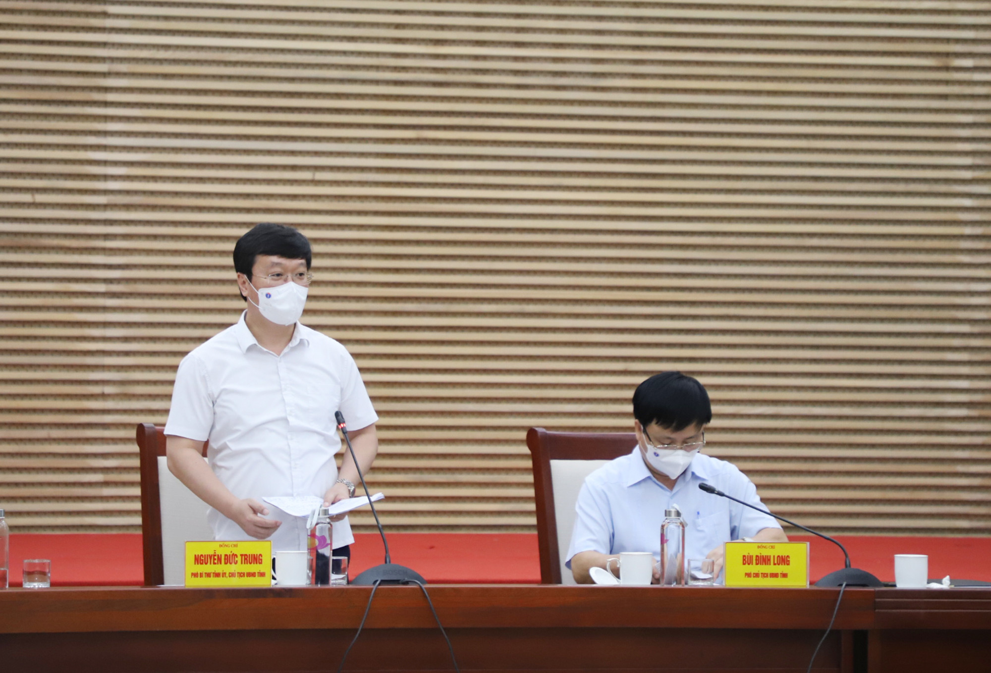 Đồng chí Nguyễn Đức Trung - Chủ tịch UBND tỉnh kết luận tại cuộc họp. Ảnh: Phạm Bằng