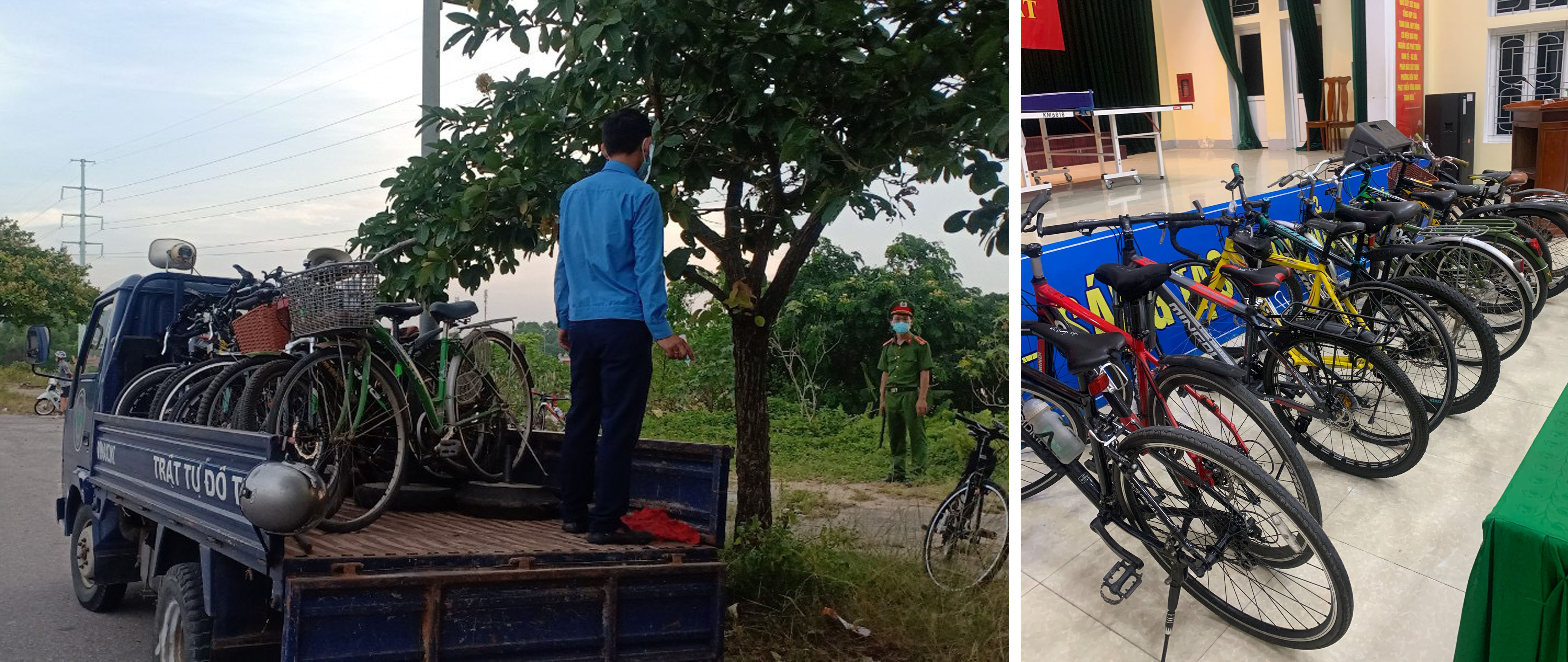 Phường Bến Thủy cũng đã xử phạt nhiều trường hợp đạp xe thể dục quanh đê Hưng Hòa, tạm giữ nhiều phương tiện. Ảnh: Quang An
