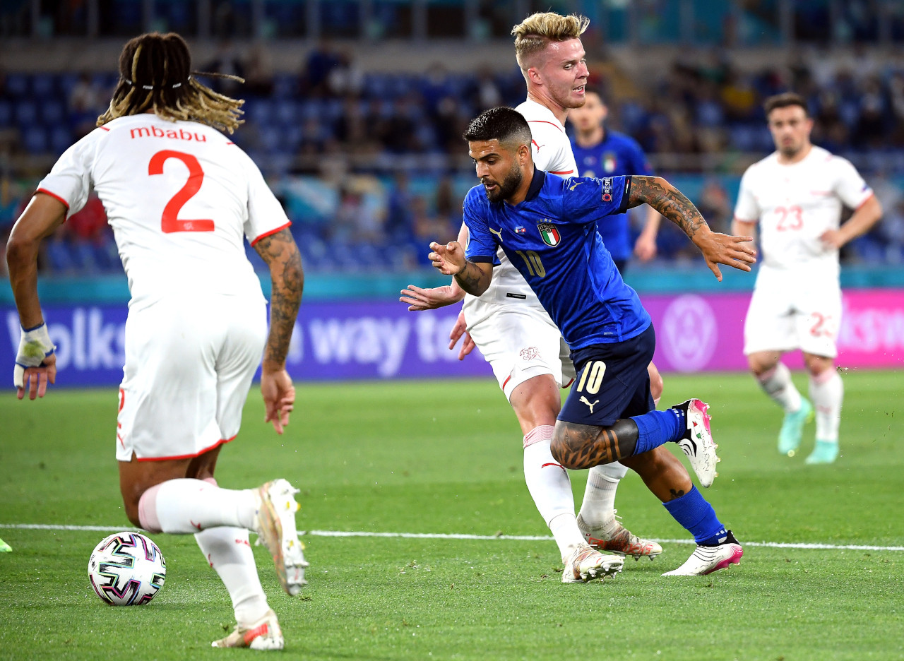 Trận đấu giữa đội tuyển Ý và Thụy Sỹ tại vòng bảng. Ảnh: Internet