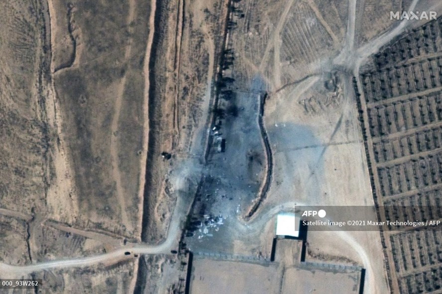 Hậu quả sau cuộc không kích hồi tháng 2 của Mỹ ở Syria. Ảnh: AFP