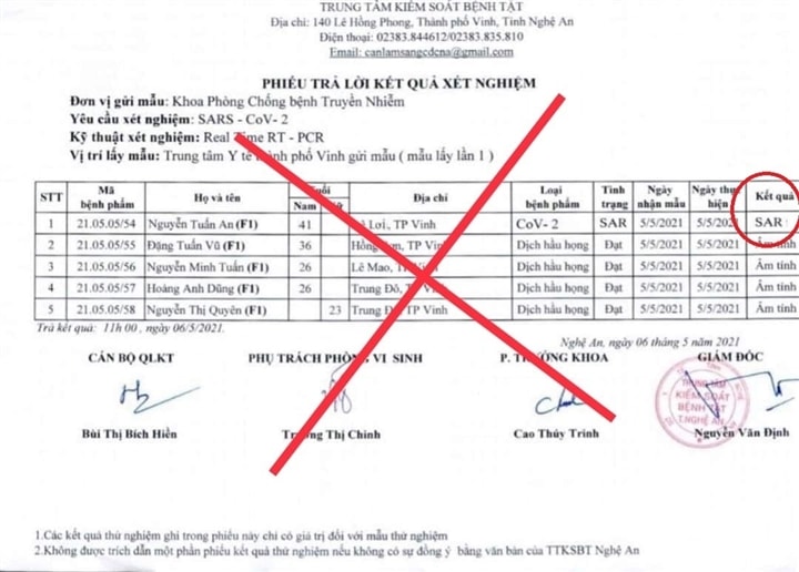 Trên mạng thậm chí còn có cả phiếu trả lời kết quả bị làm giả khiến không ít người tin. 