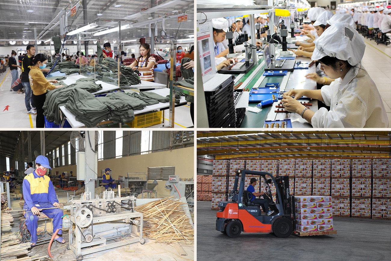 Dây chuyền sản xuất kinh doanh tại các khu công nghiệp của Nghệ An.