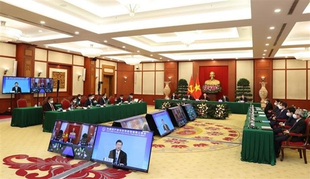 Tổng Bí thư, Chủ tịch nước Trung Quốc Tập Cận Bình phát biểu khai mạc Hội nghị thượng đỉnh giữa Đảng Cộng sản Trung Quốc với các chính đảng trên thế giới. (Ảnh: Trí Dũng - TTXVN)