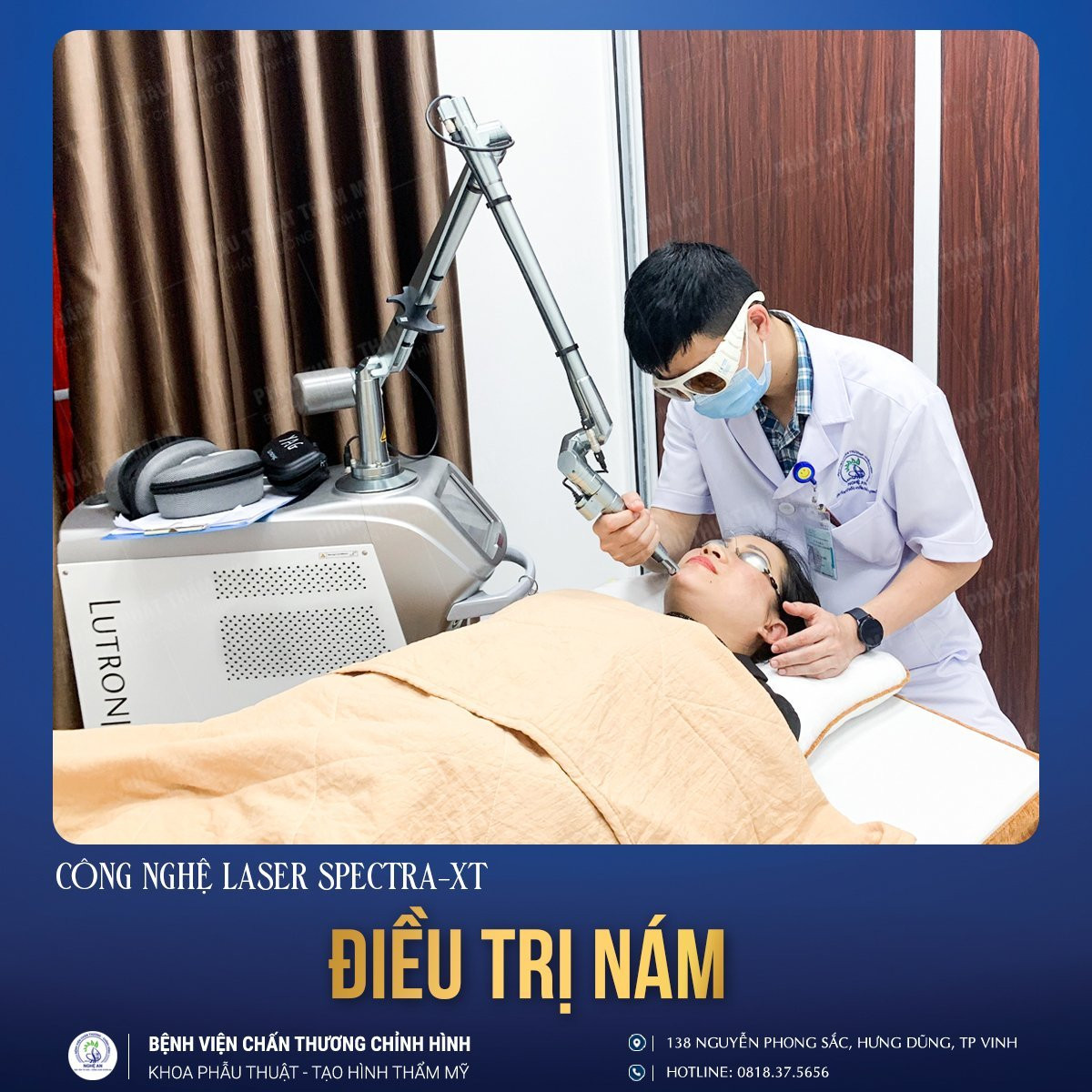 Khoa Phẫu thuật tạo hình thẩm mỹ - Bệnh viện Chấn thương chỉnh hình Nghệ An sở hữu công nghệ vượt trội trong điều trị nám. Ảnh: Đậu Huyền