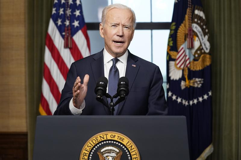 Tổng thống Mỹ Joe Biden phát biểu tại nhà Trắng về việc rút số binh lính Mỹ còn tại tại Afghanistan về nước. Ê kíp của ông Biden cũng sửng sốt trước thế tiến công chẻ tre của Taliban những ngày qua. Ảnh: AP