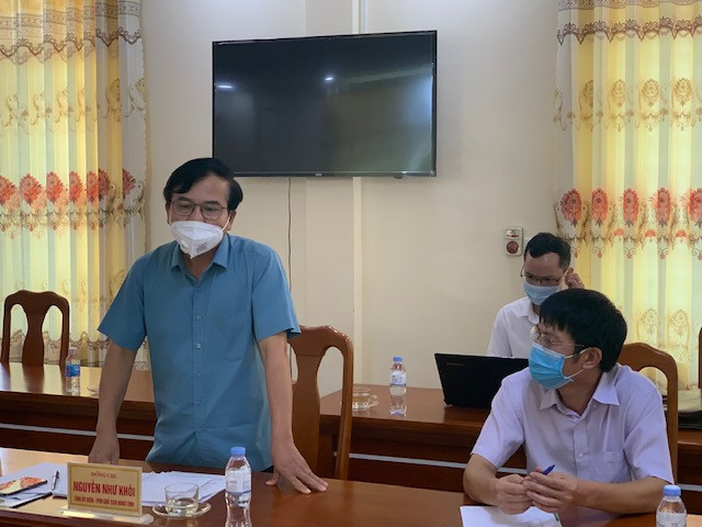 Đồng chí Nguyễn Như Khôi phát biểu tại cuộc làm việc. Ảnh Văn Đức