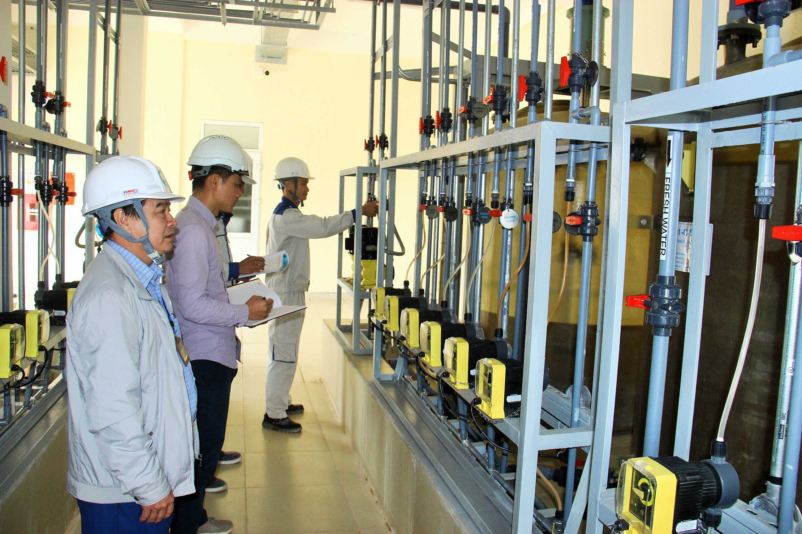 Nhà máy nước sạch Hòa Sơn đáp ứng nhu cầu sử dụng nước sạch của người dân. Ảnh TL Hoàng Vĩnh