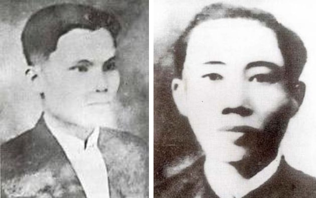 Chân dung đồng chí Lê Mao - Ủy viên Trung ương Đảng, Bí thư Tỉnh bộ Vinh - Bến Thủy (ảnh trái) và đồng chí Nguyễn Tiềm - Bí thư Tổng Sinh hội Nghệ An, Bí thư Tỉnh ủy Nghệ An đầu tiên, Ủy viên Thường vụ Xứ ủy Trung Kỳ. Ảnh tư liệu
