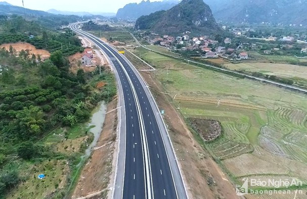Mô hình mô phỏng dự án đường cao tốc đoạn Diễn Châu - Bãi Vọt. Ảnh: Tư liệu BNA