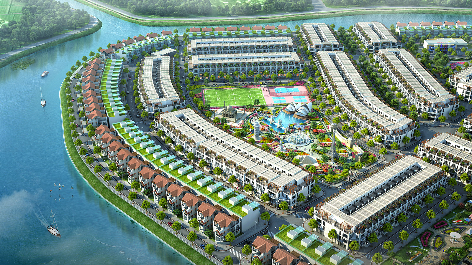 Dự án Diễn Châu Riverside đại diện tiêu biểu cho các ông lớn bất động sản tại Diễn Châu.  Ảnh dự án