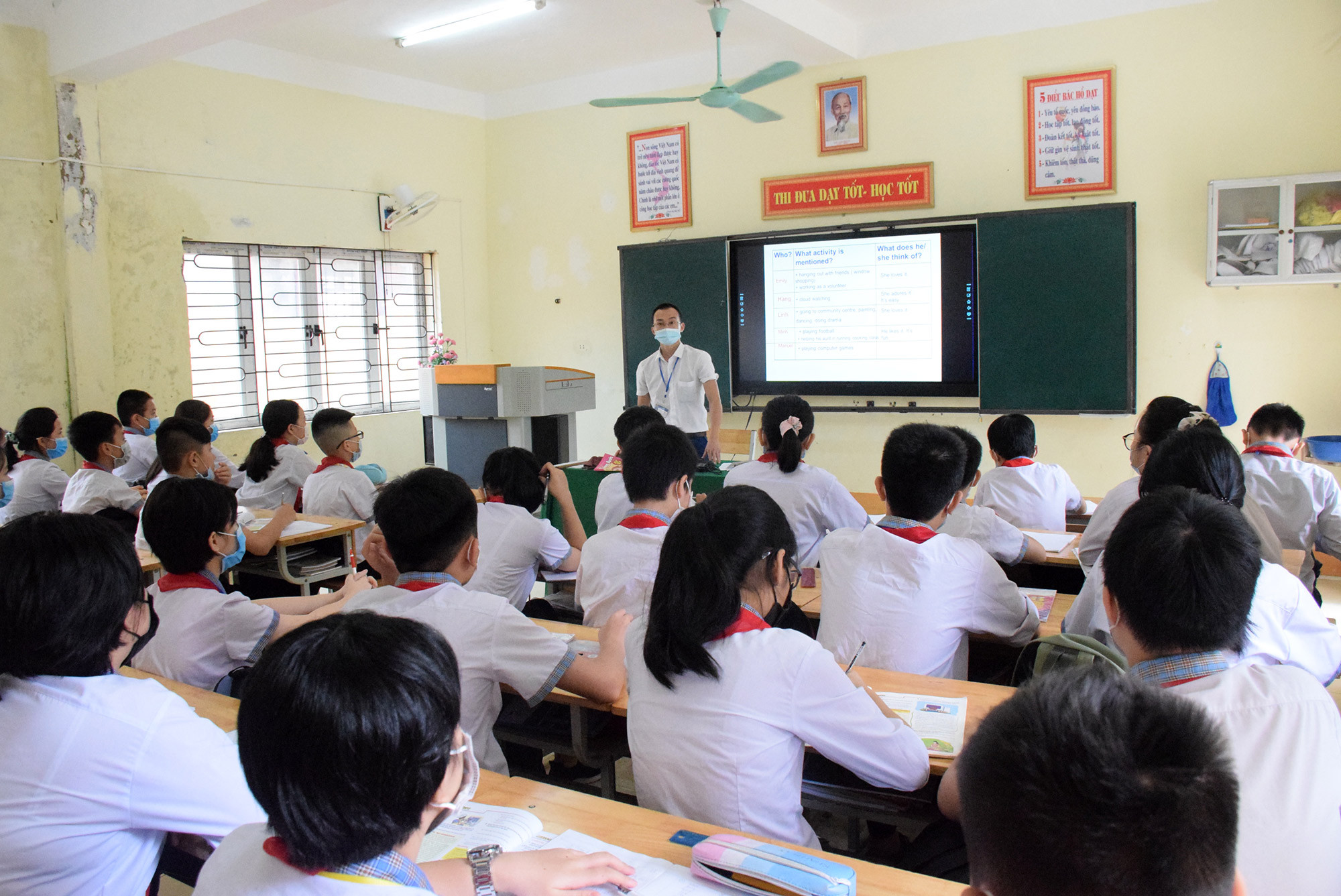 Một lớp học của Trường THCS Nguyễn Trãi (Tân Kỳ). Ảnh: Xuân Hoàng