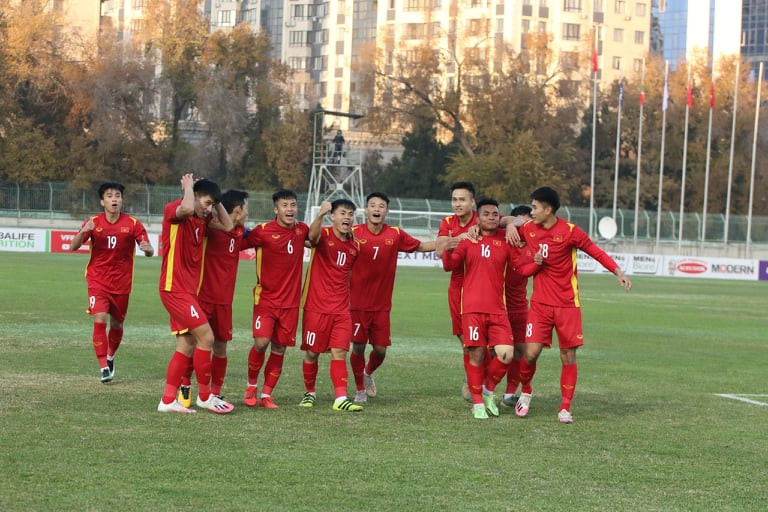 Hồ Thanh Minh ghi bàn thắng duy nhất giúp U23 Việt Nam chiến thắng. Ảnh: 