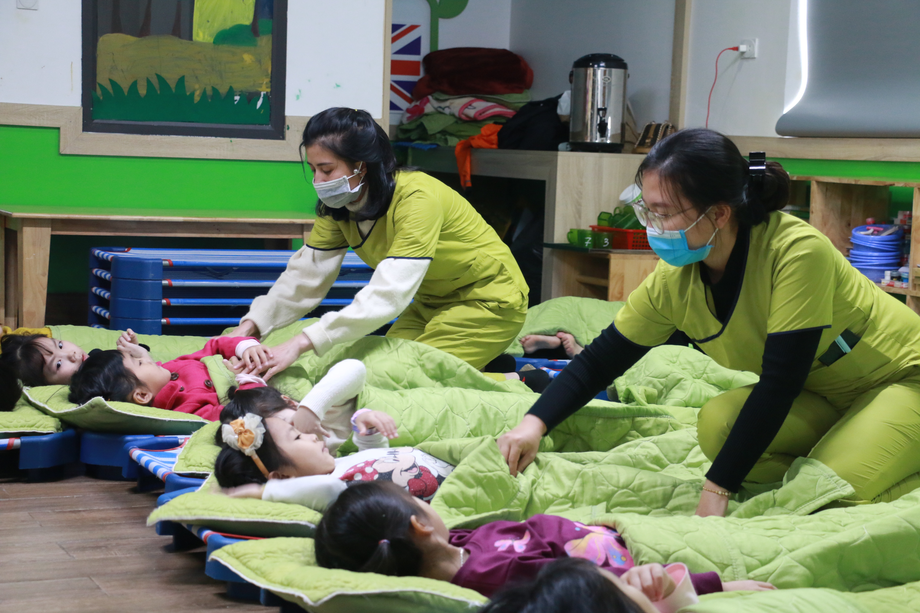 Các cơ sở mầm non ngoài công lập ở huyện Quỳnh Lưu không tuyển đủ học sinh vì nhiều phụ huynh còn lo ngại khi con đến trường trong mùa dich. Ảnh: MH