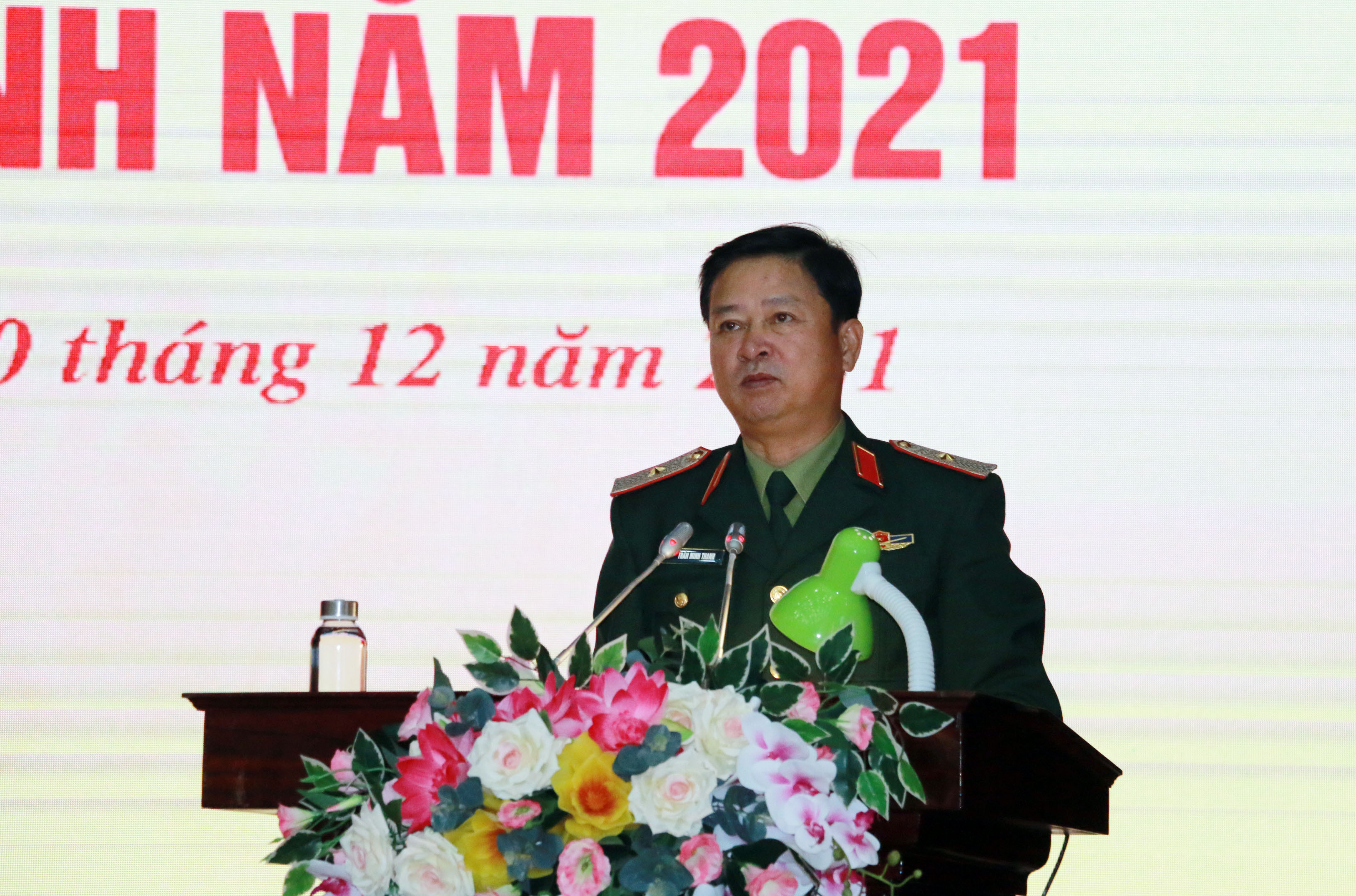 Thiếu tướng Trần Minh Thanh phát biểu chỉ đạo hội nghị. Ảnh: MH
