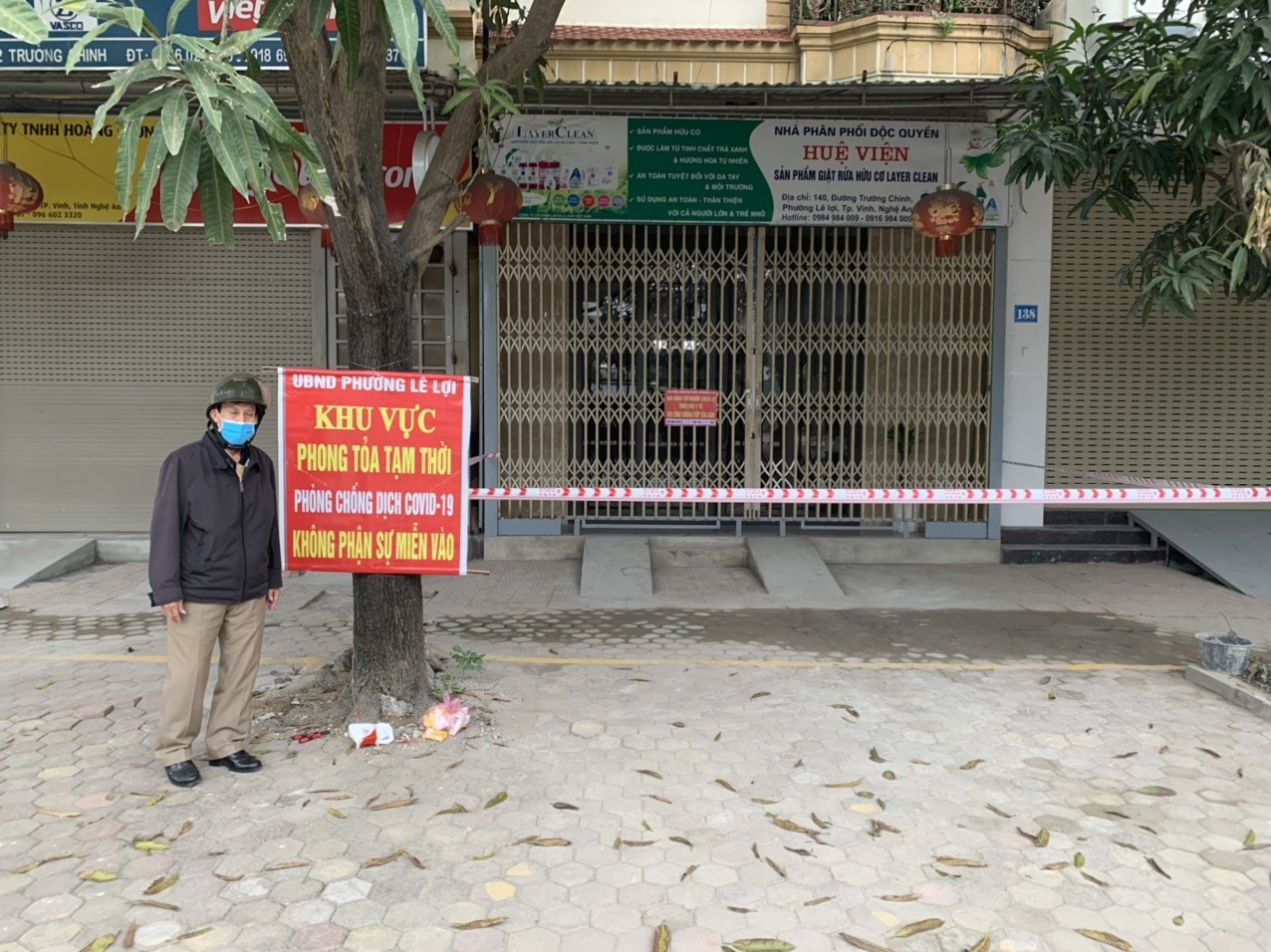 Khuc vực phong tỏa tại phường Lê Lợi. Ảnh: P.V