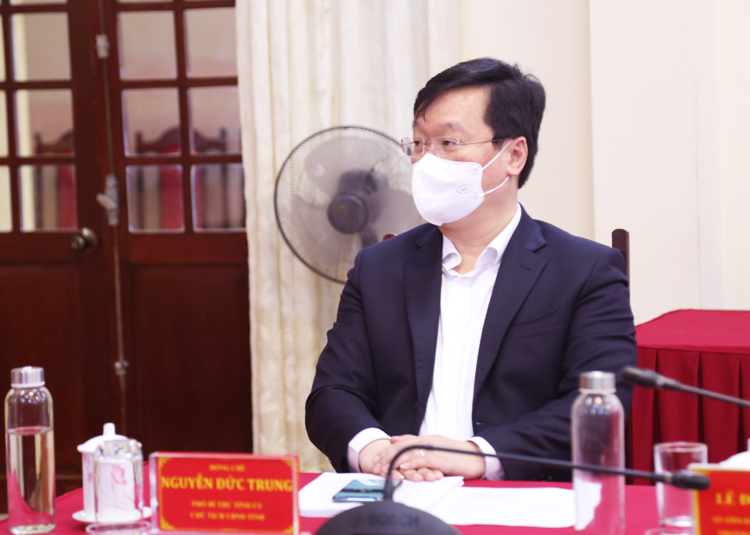 Đồng chí Nguyễn Đức Trung - Phó Bí thư Tỉnh ủy, Chủ tịch UBND tỉnh Nghệ An dự cuộc làm việc 