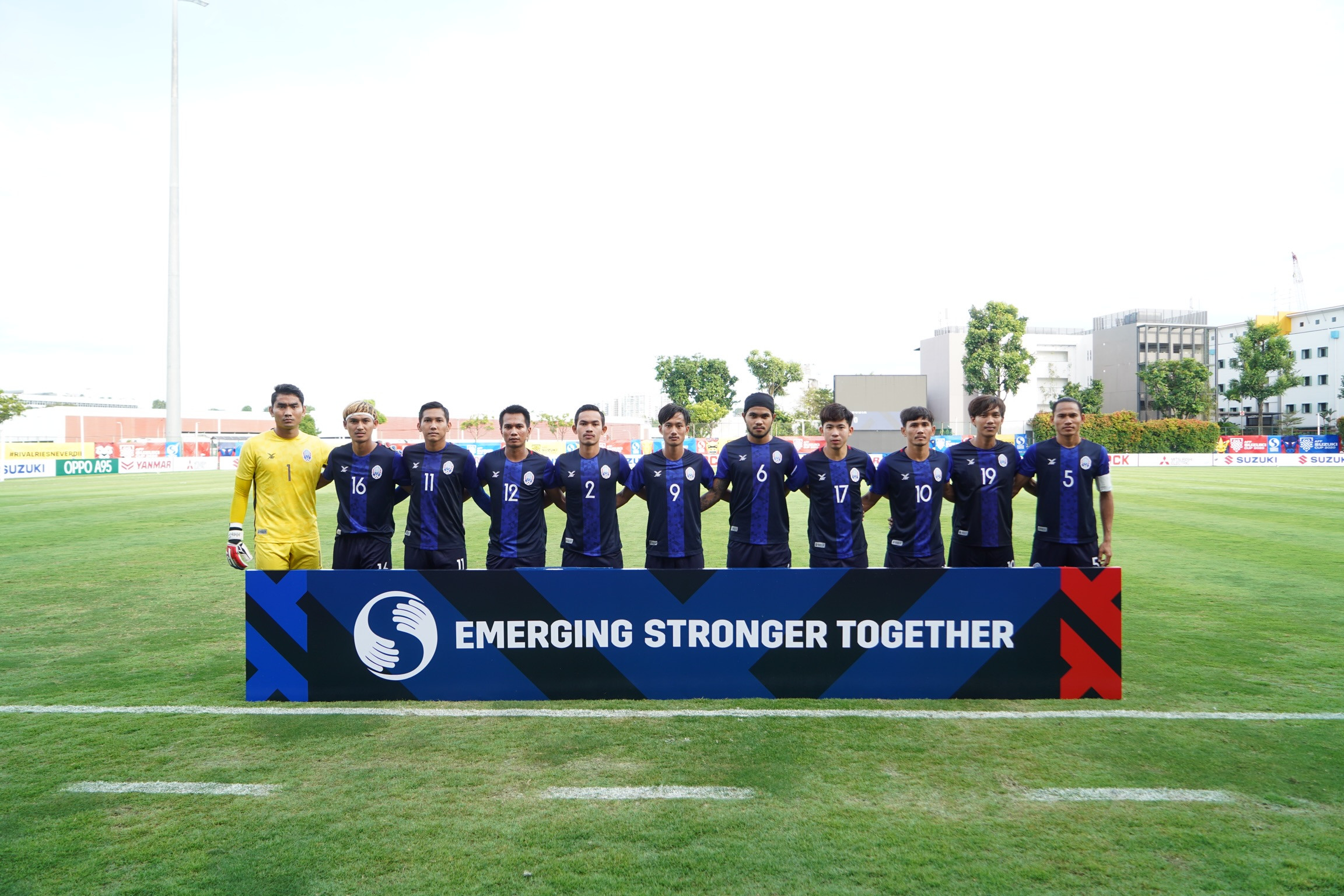 Đội tuyển Campuchia vừa giành được 3 điểm đầu tiên ở AFF Suzuki Cup 2020 sau khi đánh bại Lào 3-0. Ảnh BTC AFF Cup