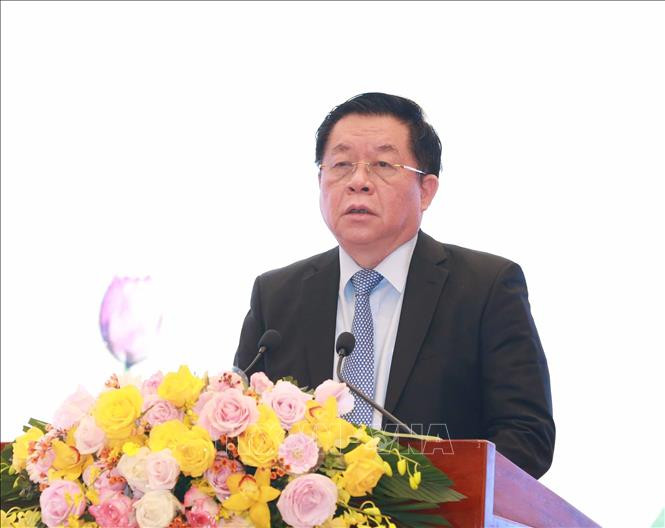 Đồng chí Nguyễn Trọng Nghĩa, Bí thư Trung ương Đảng, Trưởng Ban Tuyên giáo Trung ương phát biểu tại hội nghị. Ảnh: Phương Hoa/TTXVN